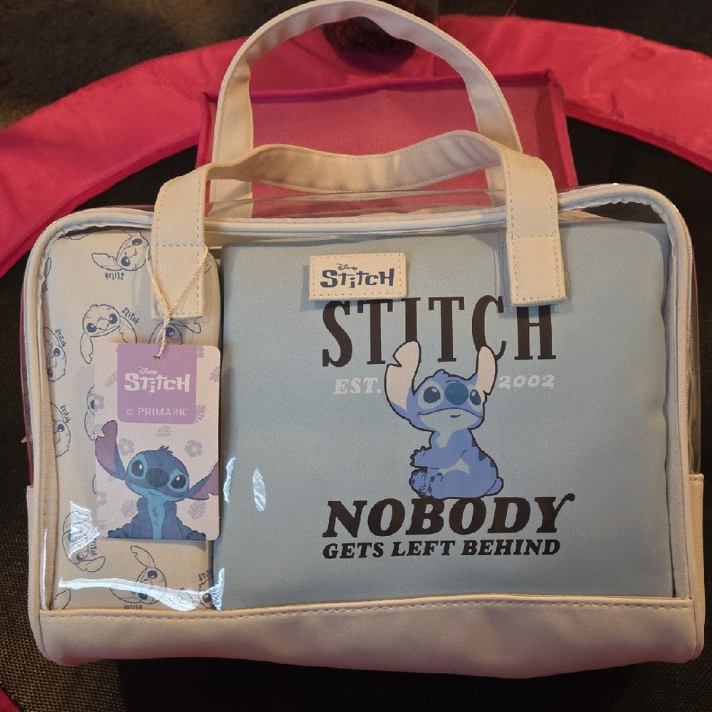 Disney Stitch Blue and White Cosmetic Bag